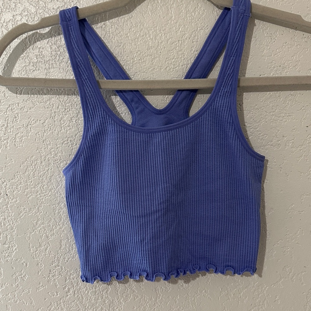 Spiritual Gangster Royal Blue Ribbed Tank Top